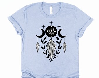 Third Eye Crystal T-Shirt, Spiritual Witch Coven Tee