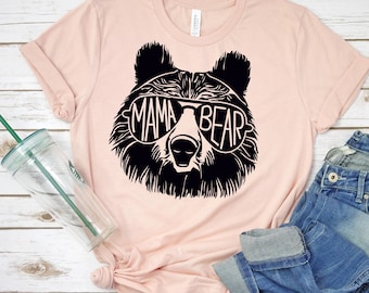 Mama Bear T-Shirt, Mother's Day Gift, Soft Cotton Blend