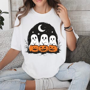 Halloween Ghost Comfort Colors Shirt, Cute Ghost Shirt, Women Halloween Shirt, Cute Fall Shirt, Spooky Season Tee, Halloween Gift, Ghost Tee