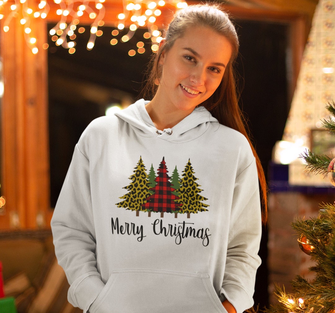 Women’s Christmas Hoodie – Merry Print, Long Sleeve, Polyester Blend, Sizes XS To 4XL, Cozy Gift