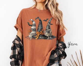 Halloween T-Shirt with Witch Hat Design, Retro Style for Spooky Season, Witches Hat Tshirt