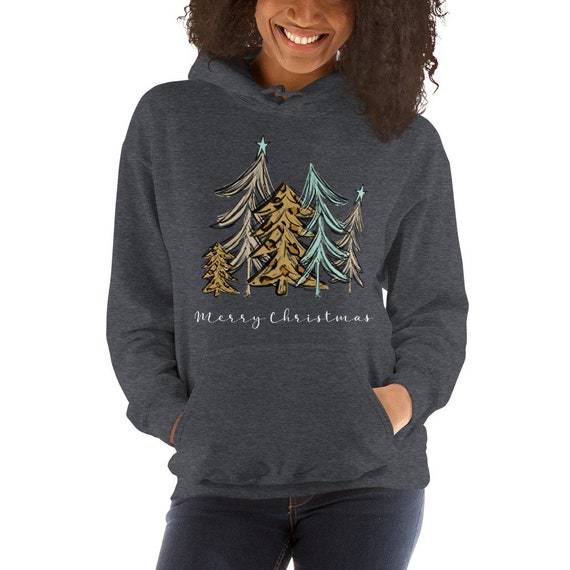 Merry Christmas Hoodie, Christmas Tree Sweatshirt, Holiday Wear