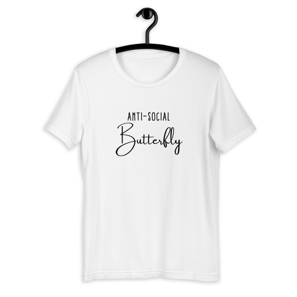 T-shirt Donna 'Farfalla Antisociale' - Maglietta Divertente Con Teschio Per Introversi - Crazy Dog - Foto 3