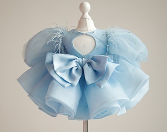 Kleinkind Weihnachten blau Kleid, Baby Tutu Kleid, Mädchen Tüll Kleid, Kleinkind Party Kleid, blaues Kleinkind Kleid