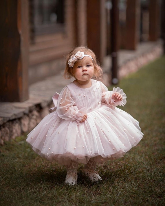 Abito rosa bambina 1 compleanno vestito, abito da festa per bambina, primo  compleanno vestito, vestito da ragazza di fiore Blush, vestito Tutu bambino  -  Italia