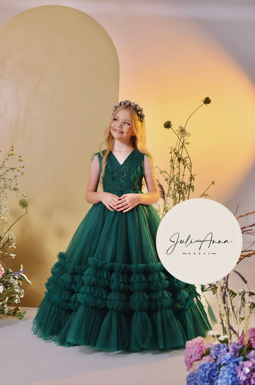 Green Flower Girl Dress, Sage Green Flower Girl Dress, Flowergirl Dress ...
