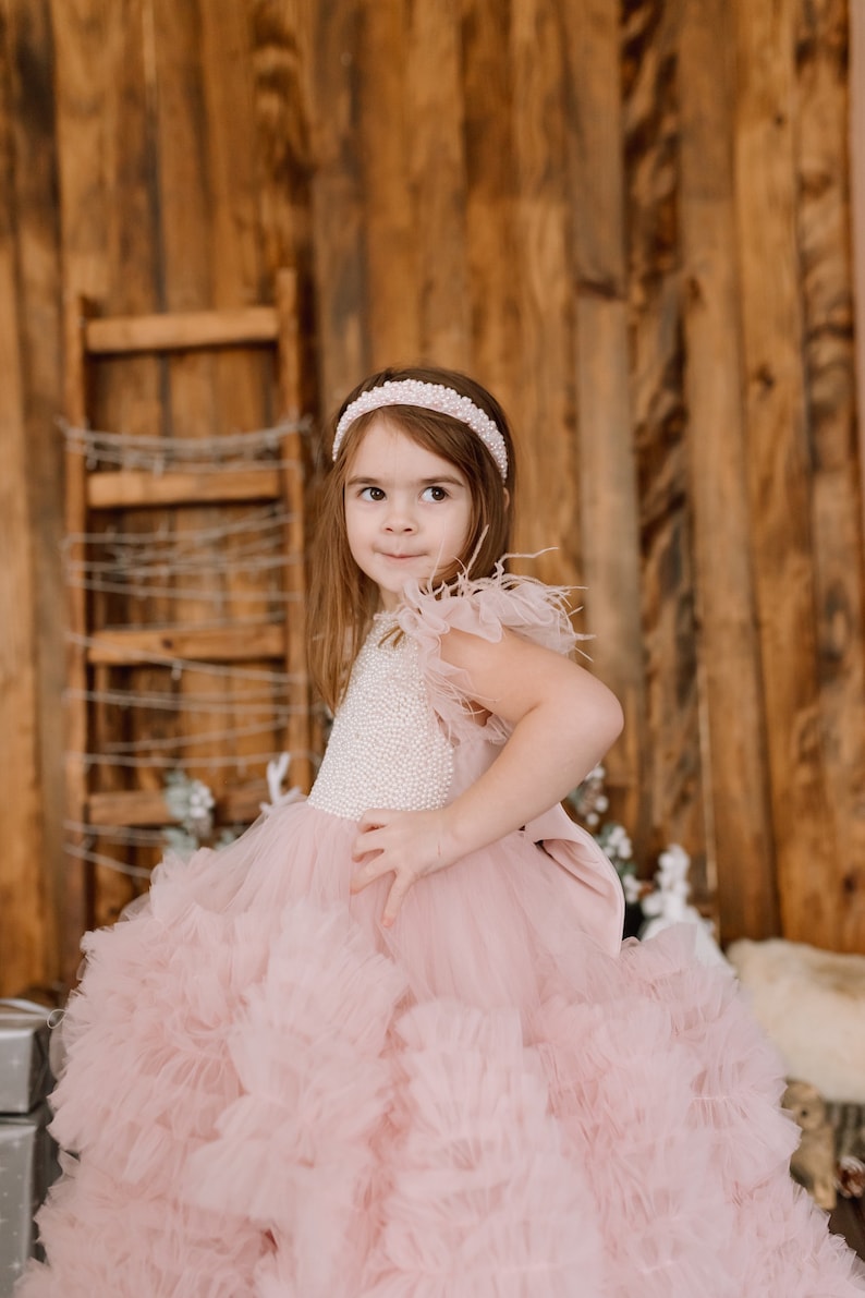 Blush Flower Girl Dress Birthday Girl Dress Girls Formal Etsy