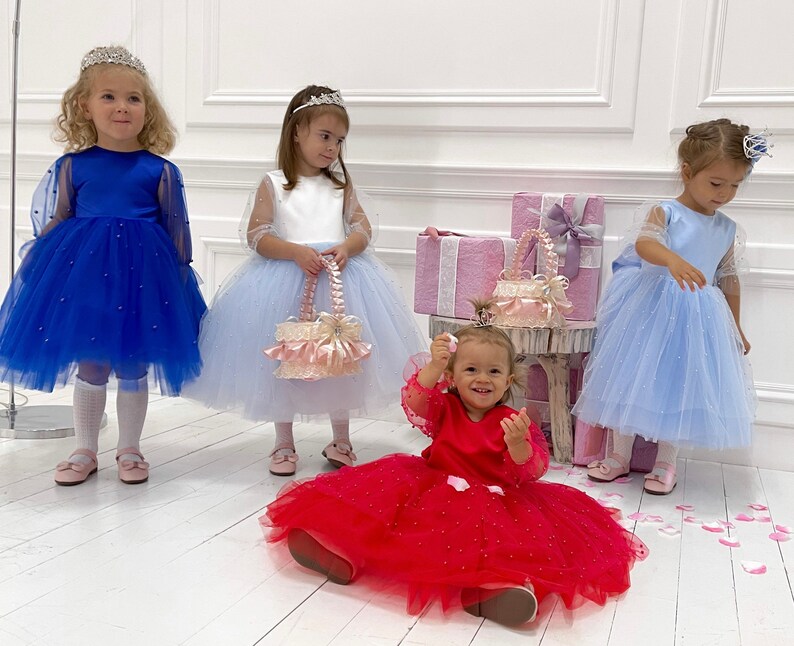 Burgundy Flower Girl Blush Flower Girl Dress Tutu Flower Etsy