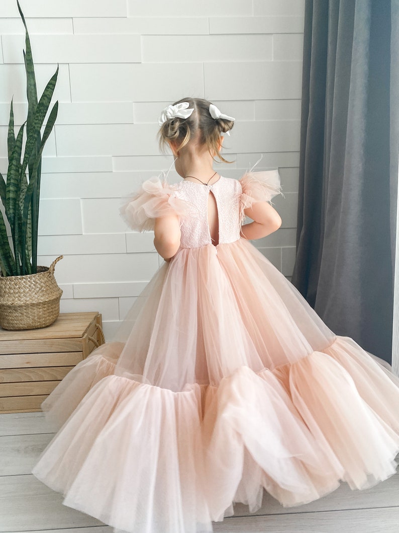 Tulle Flower Girl Dress Blush Flower Girl Dress Tutu Girl Etsy
