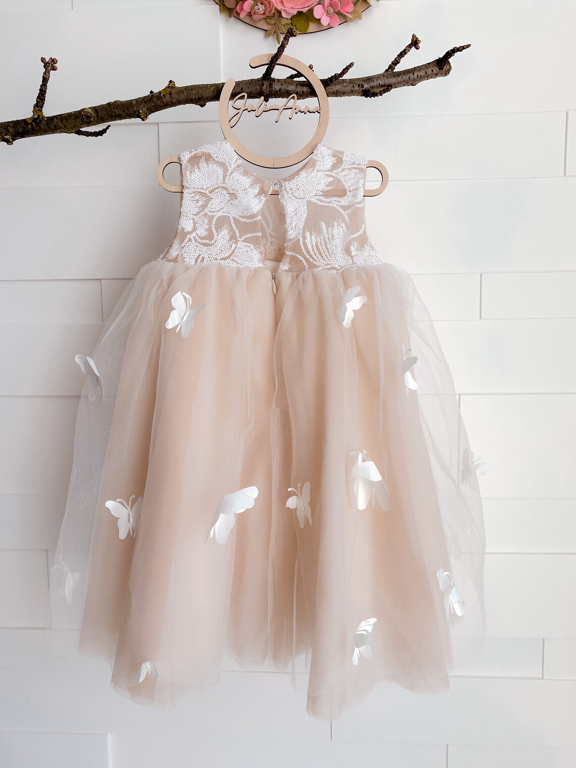 Butterfly Flower Girl Dress Lace Flower Girl Dress Junior Etsy UK