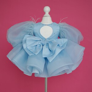 Kleinkind Weihnachten blau Kleid, Baby Tutu Kleid, Mädchen Tüll Kleid, Kleinkind Party Kleid, blaues Kleinkind Kleid Bild 7