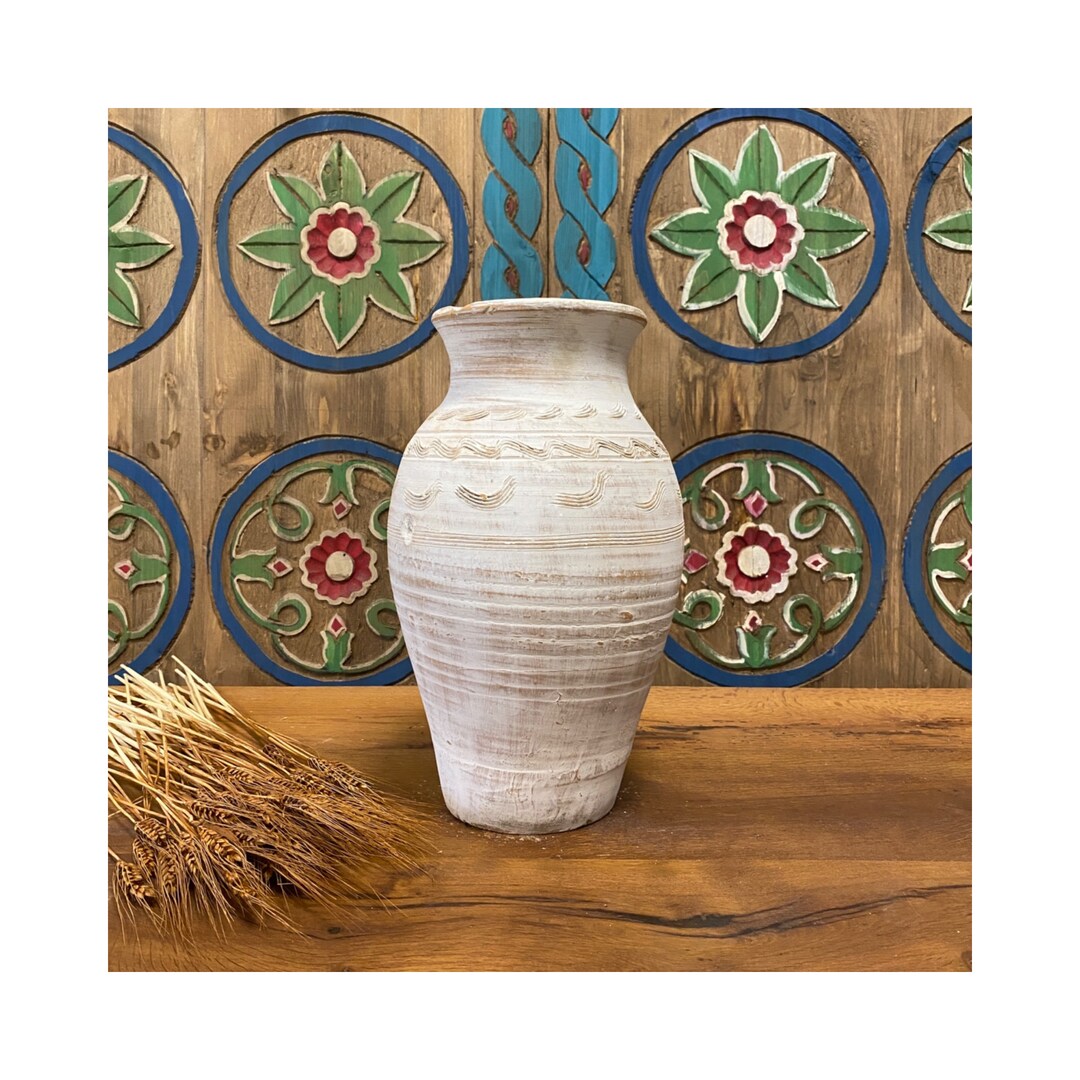 White Wash Vintage Pottery Etsy