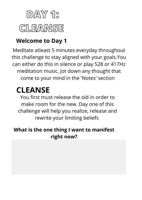 Download Printable 3 Day Manifestation Work Book Etsy