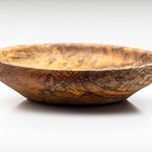 Spalted Hackberry Wood Bowl – Large Rustic Centerpiece, Hand-Turned Decor