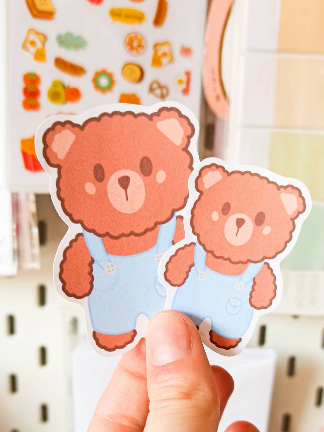 Cute sticker Bear sticker Kawaii sticker Bear Etsy
