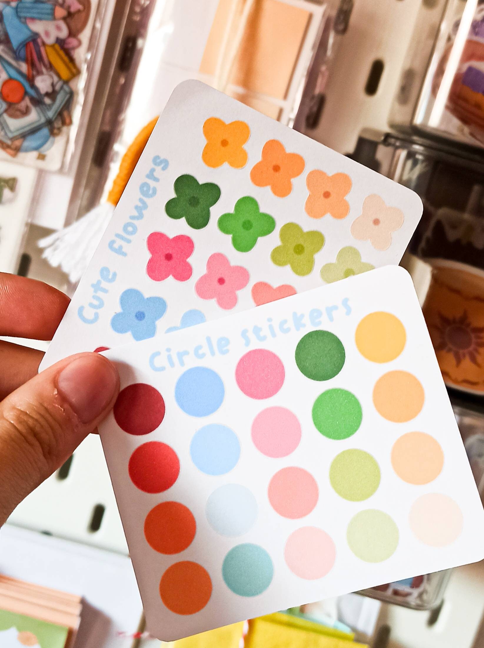 cute flowers stickers sticker sheet colorful stickers etsy
