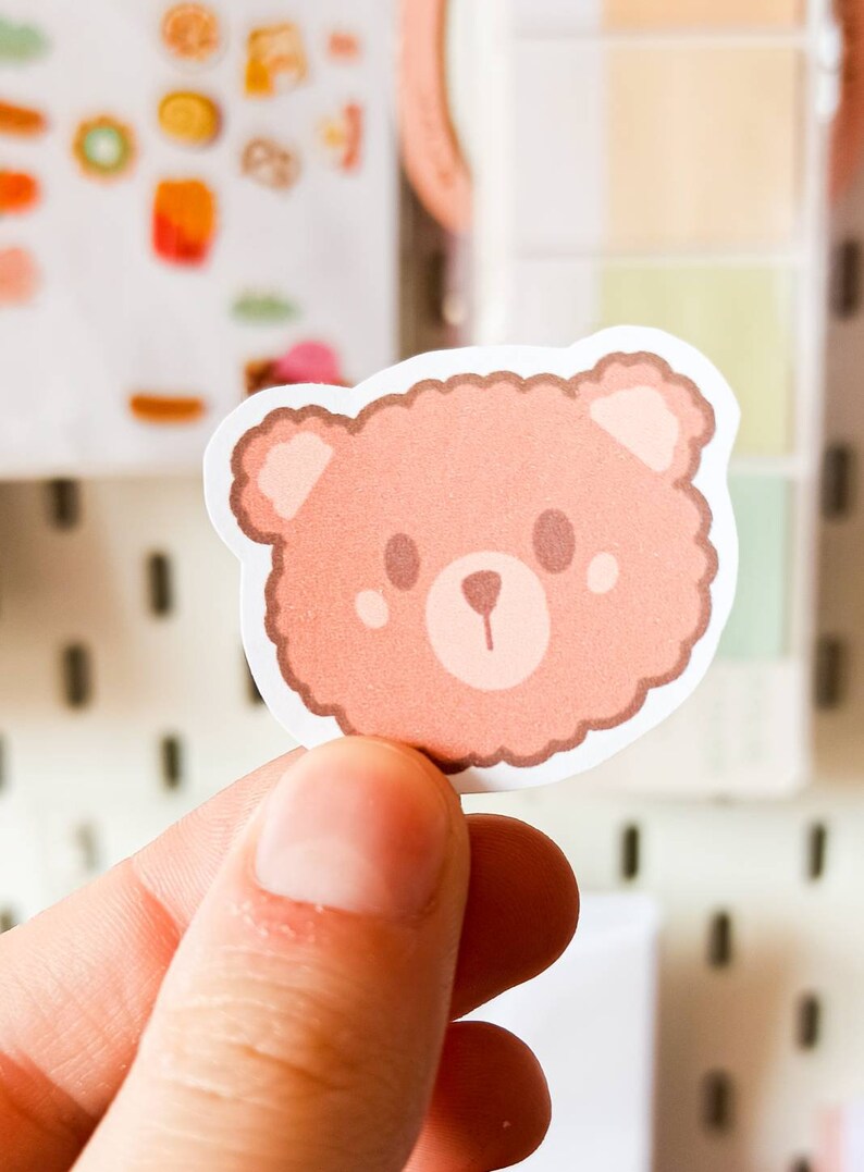 Cute sticker Bear sticker Kawaii sticker Bear Etsy