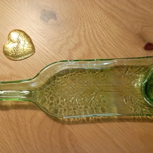 Lebensbaum geschmolzene Weinflasche, Fusing, Glasschale, Snackschale zu Weihnachten, Geburtstag, ausgefallenes Geschenk, upcycling