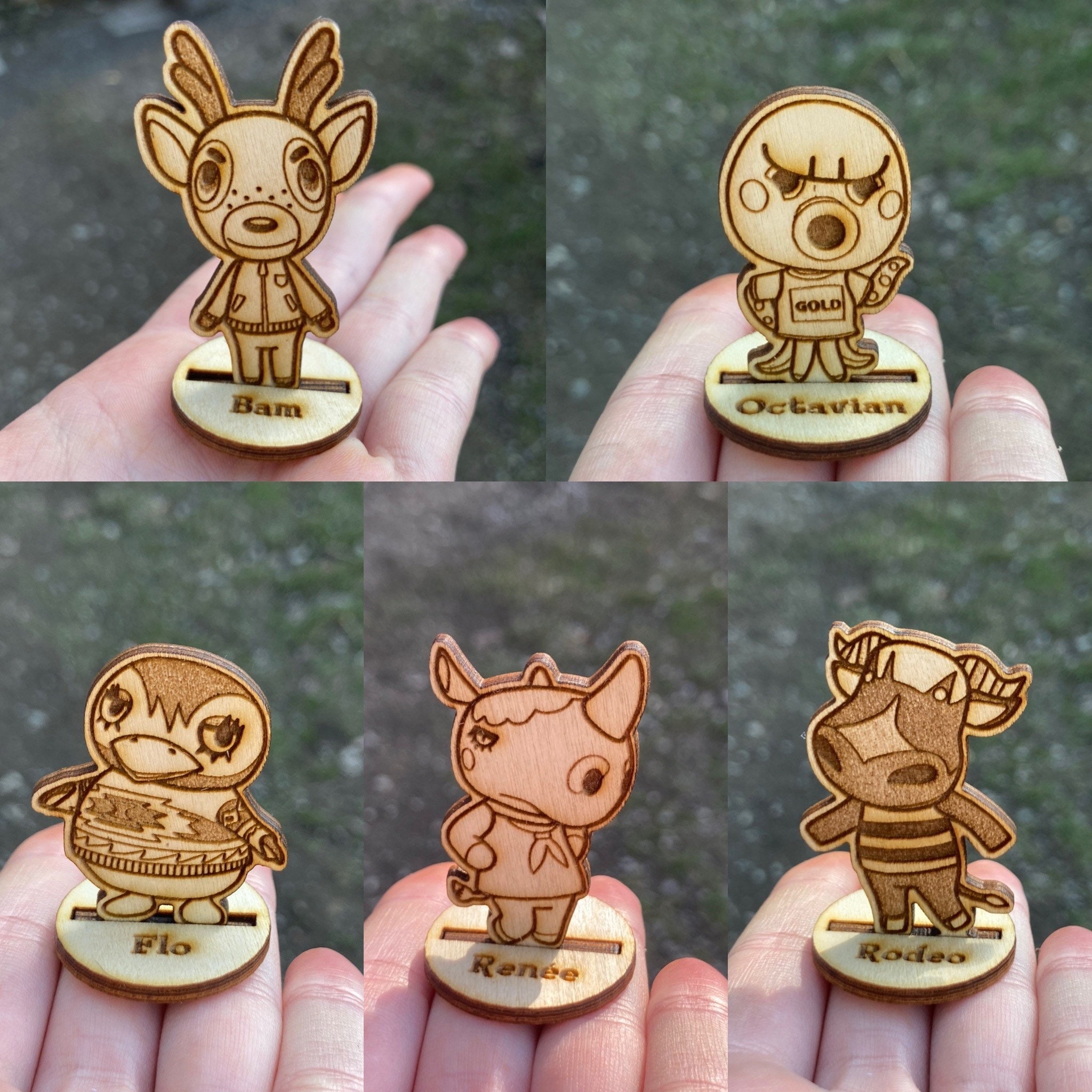 ACNH Wooden Figure Katt Animal Crossing New Horizons Etsy