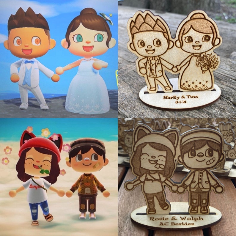 Custom Animal Crossing Wooden Standee Two Characters Etsy