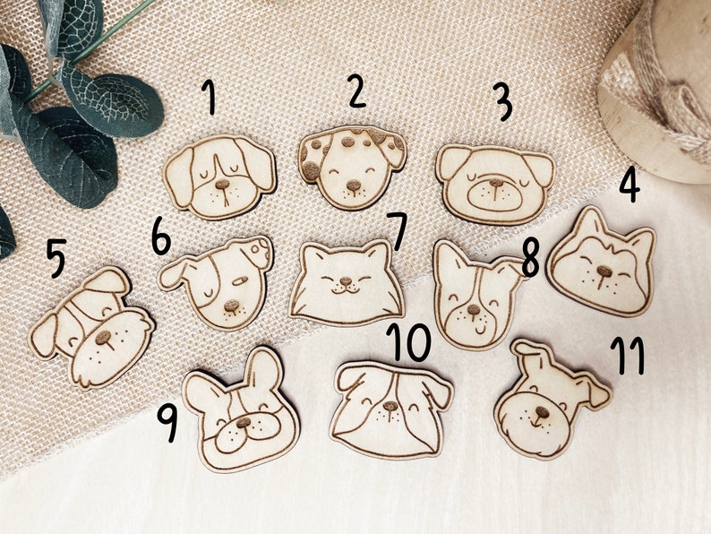 Dog Wooden Set of 11 Cute Dogs Funny Fridge Etsy