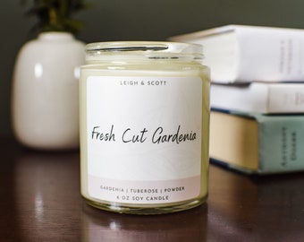 Fresh Cut Gardenia Candle,  Fresh Gardenia, Gardenia Soy Wax Candle, luxury candle