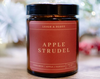 Apple Strudel Candle, White Elephant Gift, Scented Candle, Holiday Candle Gift, Candle, Holiday, Christmas Scented Candle, Apple Pie Candle