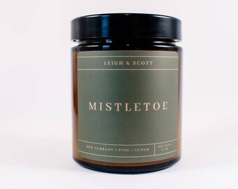 Mistletoe Holiday Candle, Cozy Candle, Christmas Candles, Holiday Scented Candle, Holiday Christmas Party,Scented Soy Candles, LeighandScott