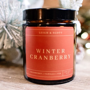 Winter Cranberry Candle, Winter Candle, Yule Candle, Candle of the Month, Candle