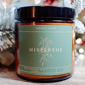 Mistletoe Soy Candle, Cozy Candle,Holiday Scented Candle,Christmas Scented Candle, Scented Soy Candles, Mistletoe Wax Candle, Mistletoe