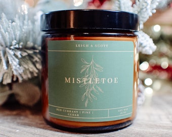 Mistletoe Soy Candle, Cozy Candle,Holiday Scented Candle,Christmas Scented Candle, Scented Soy Candles, Mistletoe Wax Candle, Mistletoe