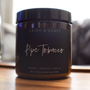 Pipe Tobacco | Large 16oz | 100% Soy | Hand Poured Candle | Fall Candle