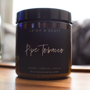 Pipe Tobacco | Large 16oz | 100% Soy | Hand Poured Candle | Fall Candle