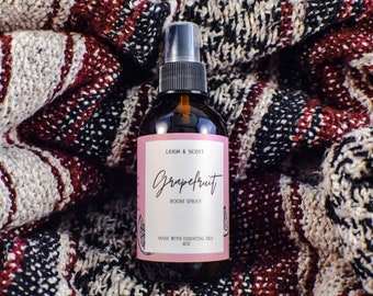 Grapefruit | Room Spray | 4 oz Glass Bottle | Grapefruit Spray | Amber Jar