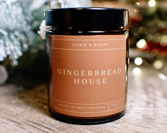 Gingerbread Scented Candle, Gifts for coworkers, Holiday Candle scented, Holiday Scented Candle, Christmas Scented Candle Set,Soy Wax Candle