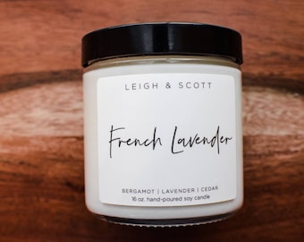 French Lavender Candle, Spring Candle, Lavender, Lavender Scented, Candle, French Lavender, Home Decor, Spring Decor, Natural Soy Candle