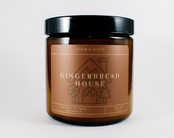 Gingerbread House | Hand Poured Soy Wax Candle | Scented Candle | Holiday Candle Gift | Holiday Scented Candle | Christmas Kitchen Smell