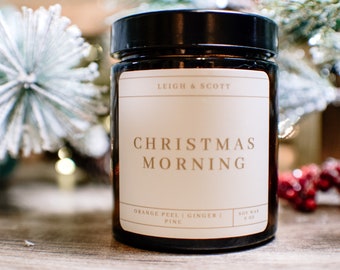 Vela de la mañana de Navidad, vela acogedora, vela de regalo navideña, vela con aroma navideño, vela con aroma navideño, velas para Navidad