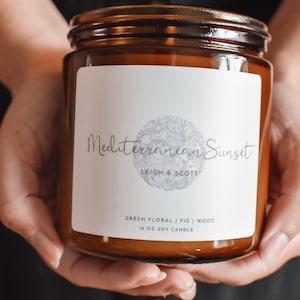 Mediterranean Sunset - Soy Candle, Mediterranean Candle, Summer Candle, Soy, Scented Candle, Wedding Candle