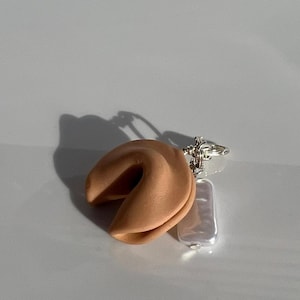 Fortune Cookie Clay Charm - Silver