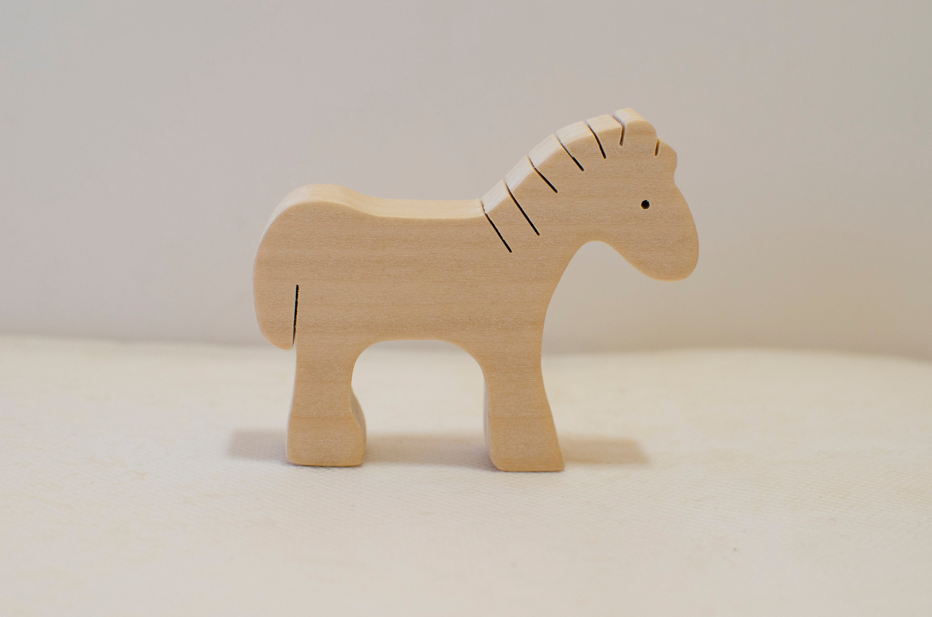 Natural wooden toy Horse. Etsy