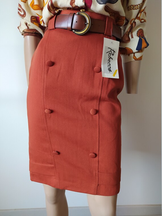 80s rust skirt- dead stock- new with tag- MADE IN