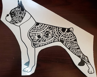 Boston Terrier Mandala Decal