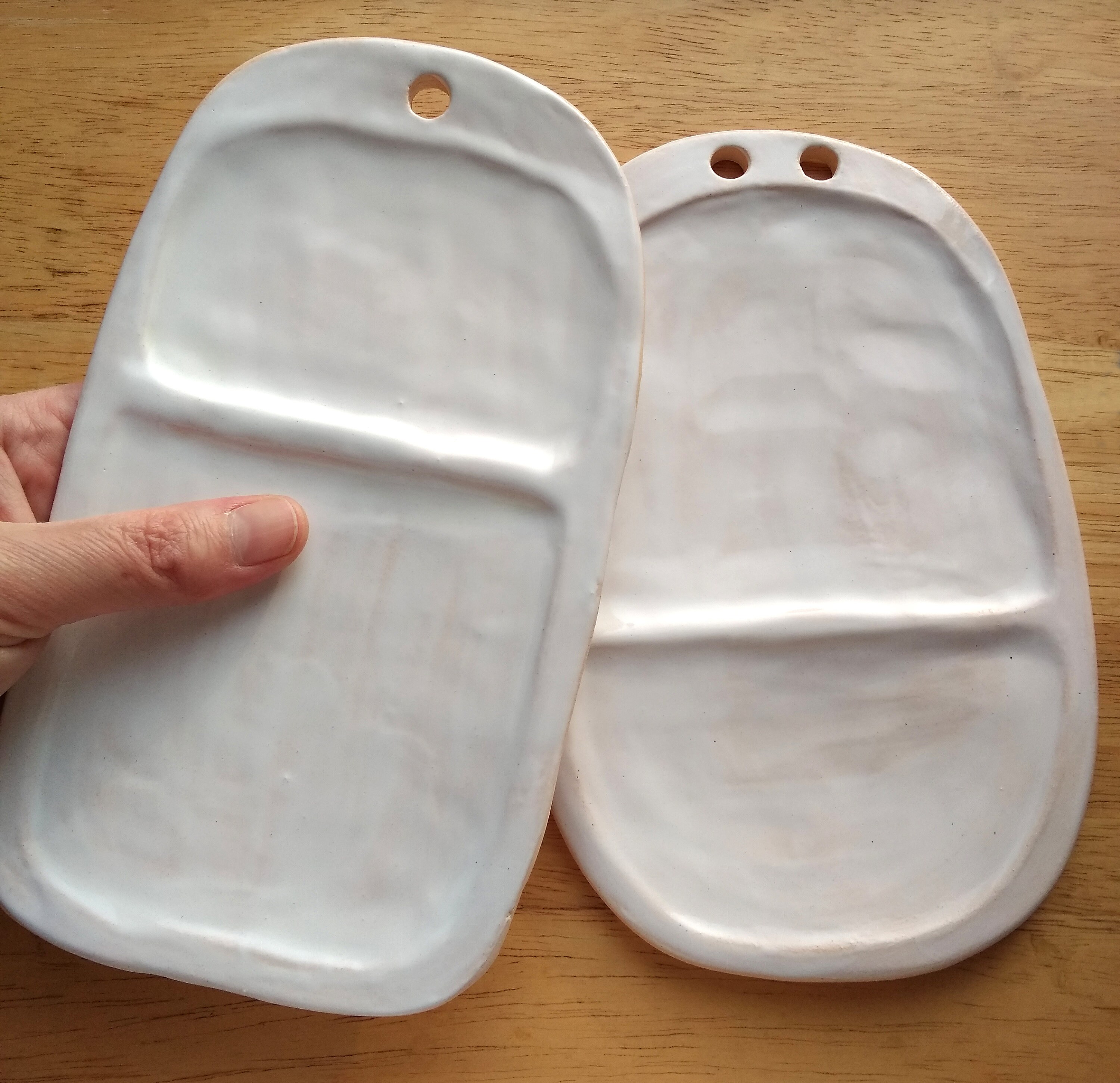 Ceramic paint palette Palette 2 Panel White ceramic palette Etsy