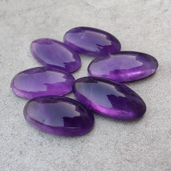 Natural Amethyst Big Oval Cabochon Calibrated Gemstones For Jewelry Making (5x10MM-10x30MM)