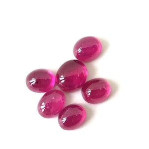 Pink Ruby Oval Shape Cabochon,Loose Gemstone For Making Jewelry Size 4x3 To 10x8MM
