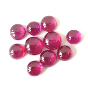 Ruby Round Cabochon,Loose Gemstone For Making Jewelry Size 3MM To 10MM