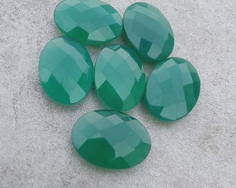Natural Green Onyx Briolette Cut, Oval Cut Loose Gemstone, Jewelry Making (4x6mm to 10x14mm)