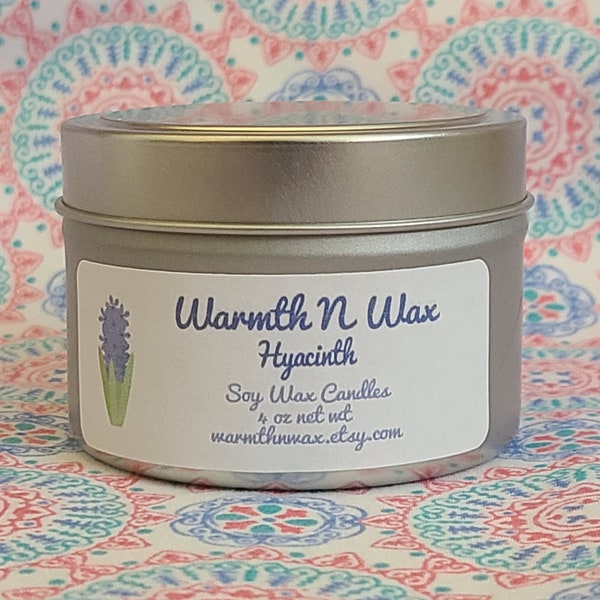 Hyacinth - 4 oz Soy Wax Candle from Warmth N' Wax