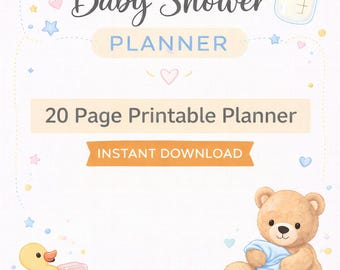 Baby Party Planner | Baby Shower Organizer | Babyparty Planungsmappe | Neutraler Baby-Dusche-Party-Planer | Baby-Dusche-Tagesplaner